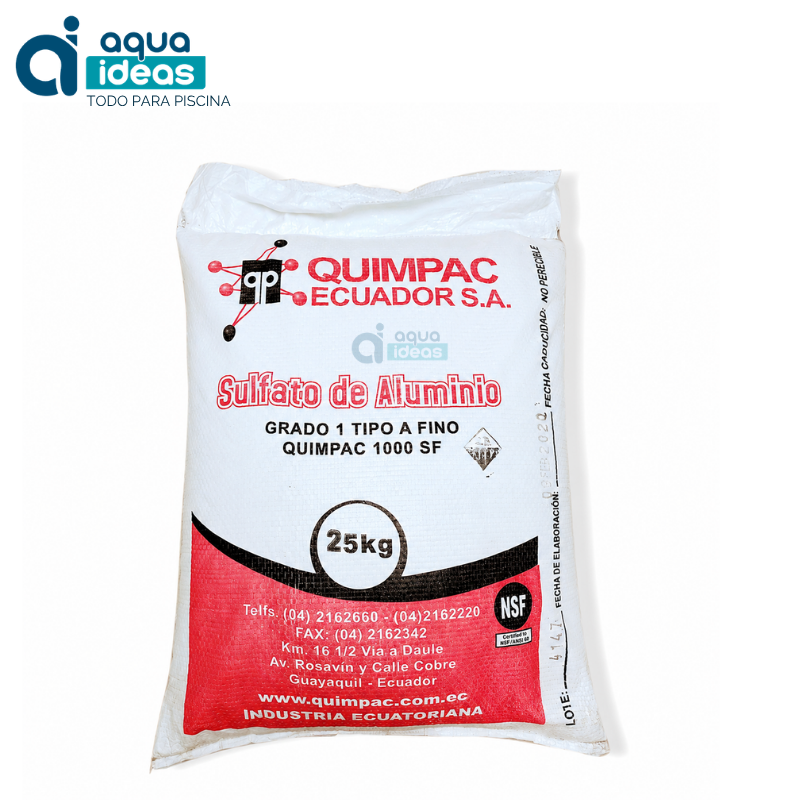 SULFATO-DE-ALUMINIO-DE-25KG-QUIMPAC-SA25-00QP | AQUAIDEAS